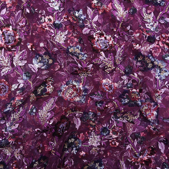 wine Net Imported Embroidery Fabric.| 24T95