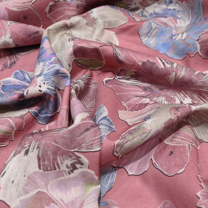 Rusty Pink Italian Lawn Print Fabric