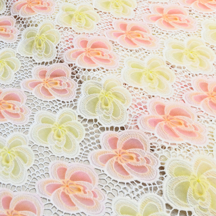 Imported Premium Crepe Cutwork Embroidery Fabric – Floral Designer Soft Crepe Material-TD0C84-3B
