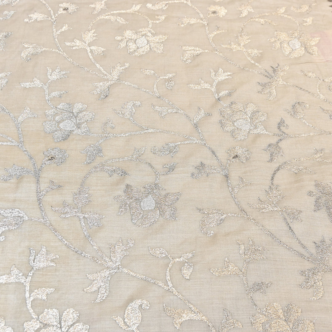 Pure Moonga Silk Zari Embroidery Fabric – Premium Designer Ethnic Fabric for Wedding & Festive Wear -MS3080-1
