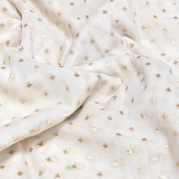Banarasi Chanderi Gold Mat Zari Fabric – Premium Designer Ethnic Wear Fabric 000313-7