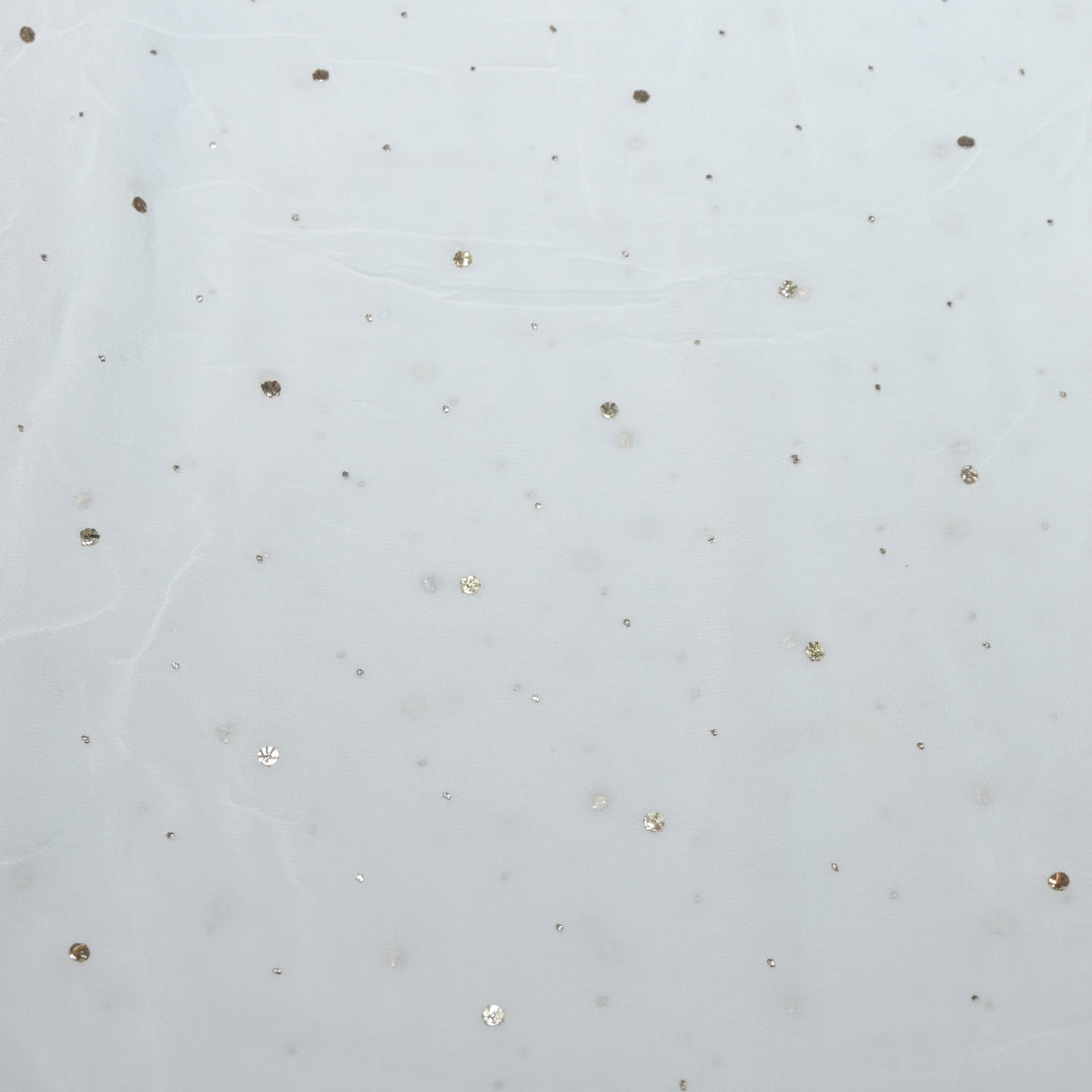 Chinon Chiffon Dana-Tikki Mukaish Hand Work Fabrics