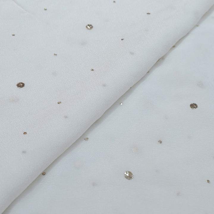 Chinon Chiffon Dana-Tikki Mukaish Hand Work Fabrics