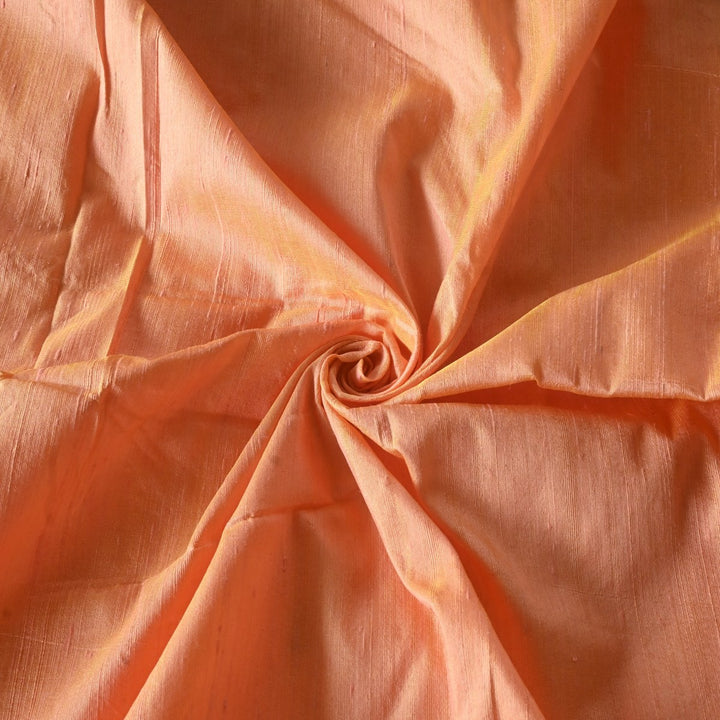 Dark Salmon Colour 100gm Pure Raw Silk Fabrics