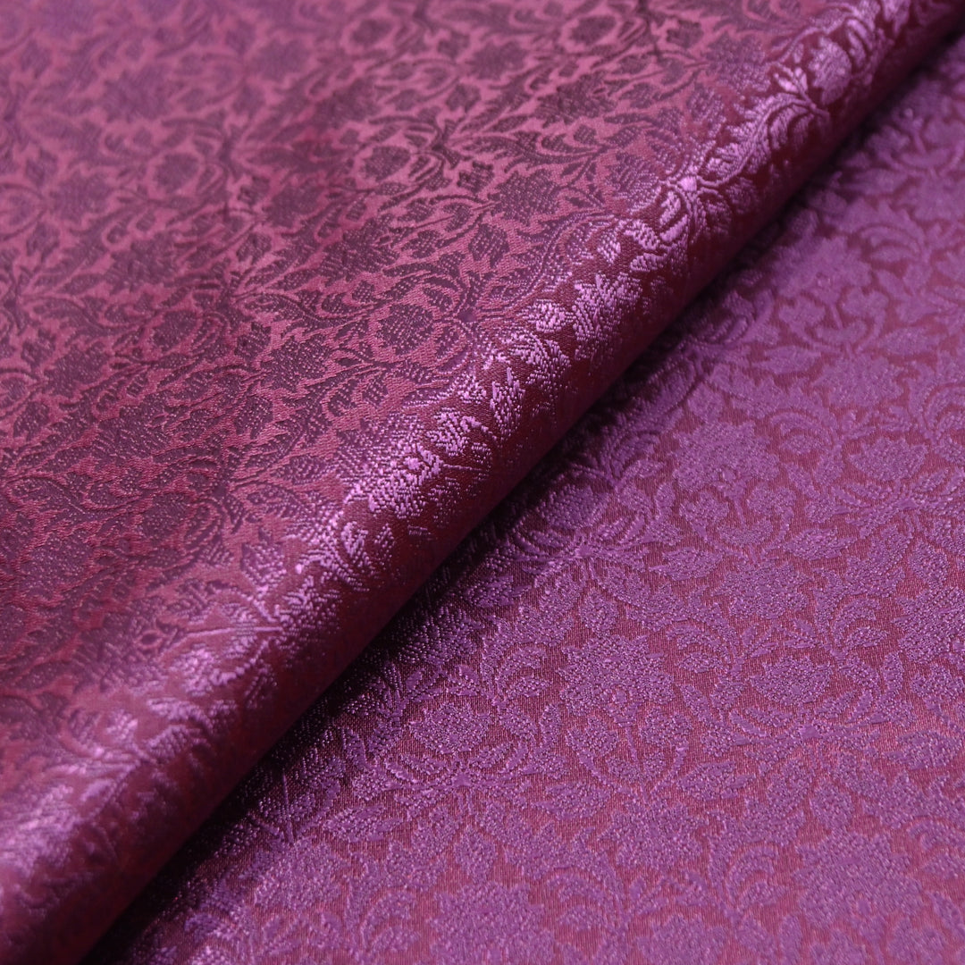 Deep Wine tanchue Silk Brocade Fabric.