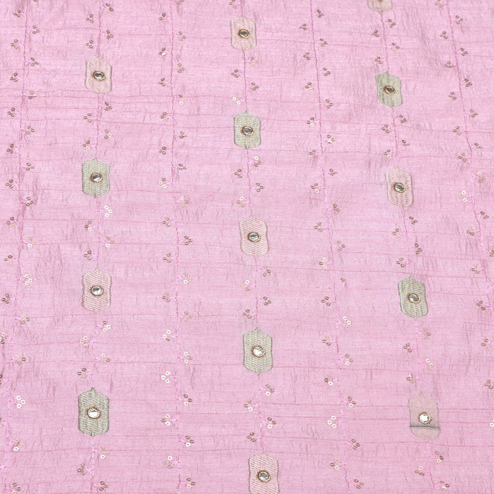 Nysha Silk Thread With Sequins Embroidery Fabric