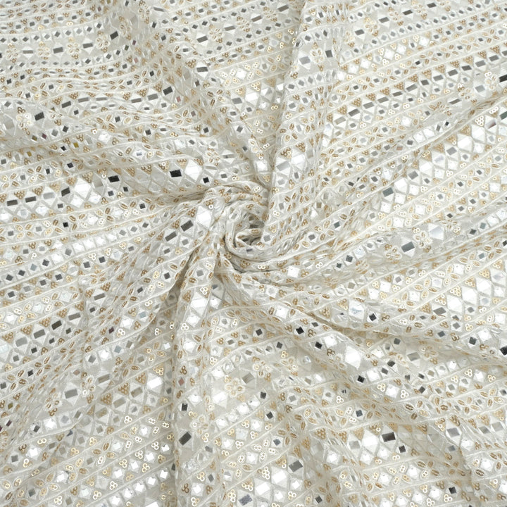 Viscose Georgette Mirror Sequins Embroidery Fabrics