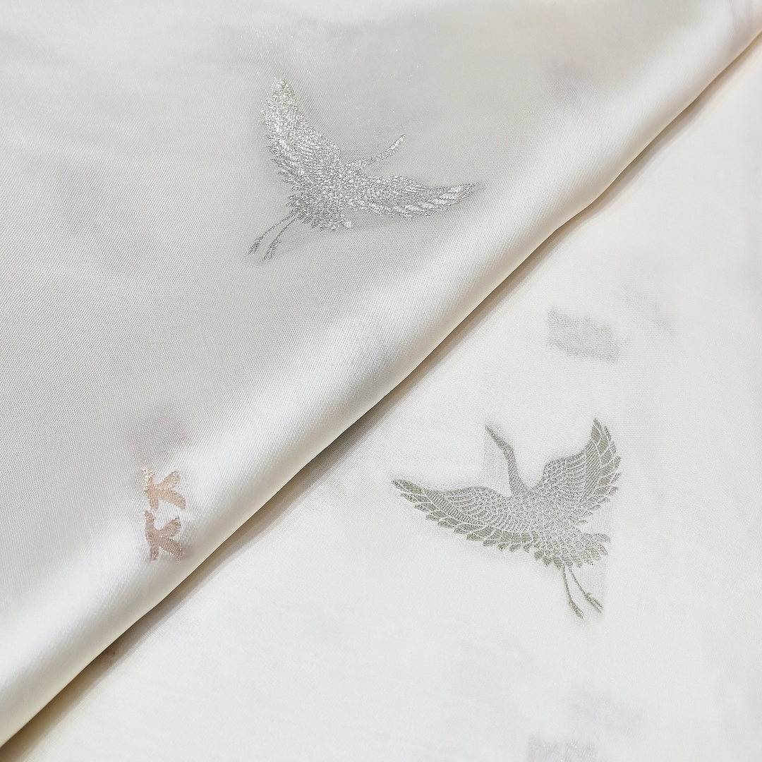 Satin Organza Zari Jacquard Fabric - AL390847-1