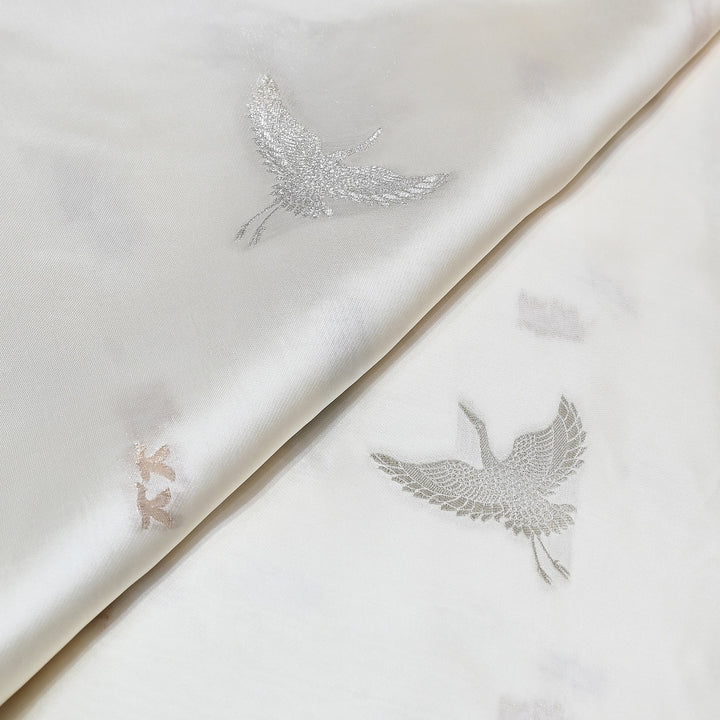 Satin Organza Zari Jacquard Fabric - AL390847-1