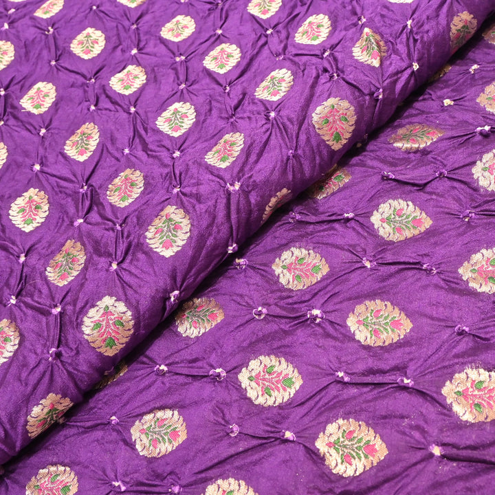 Pure Chiniya Silk Zari And Hand Bandhani Fabrics