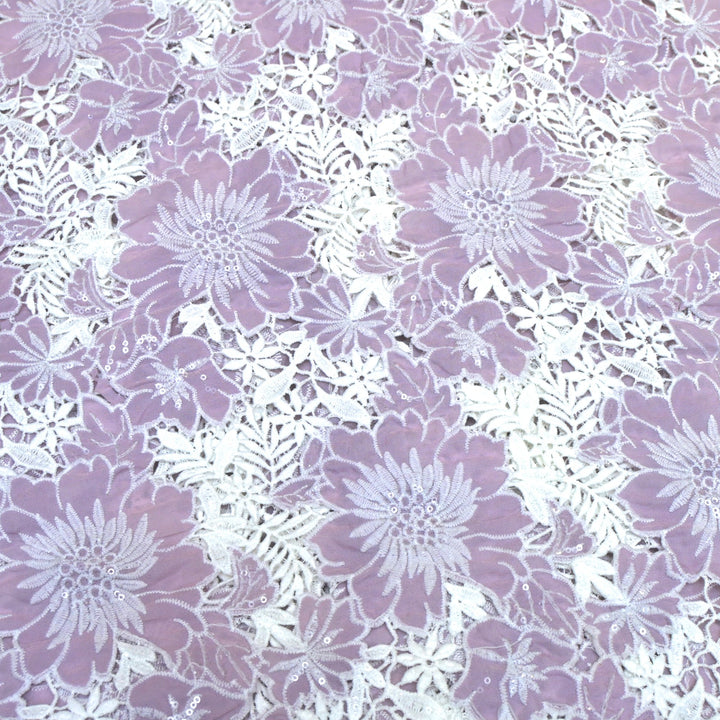 Crocia Cut Work With Watter Sequence Embroidery on Imported Crepe Fabrics