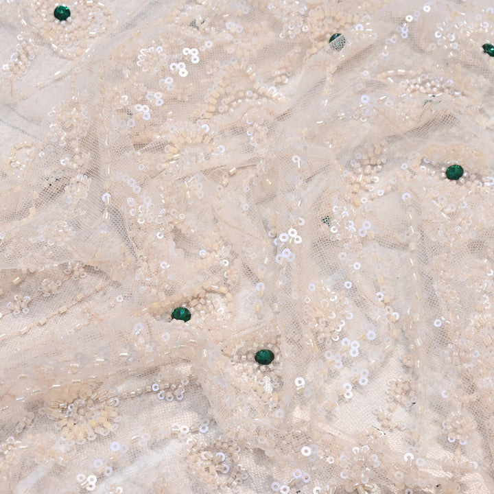 Imported Heavy Beaded & Sequin Embroidery Net Fabric- 8826348-02