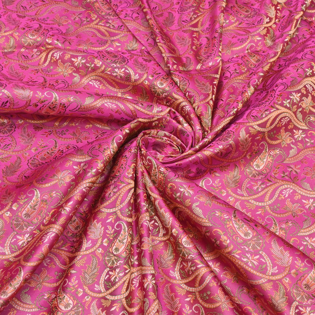 Satin Zari Tehra Brocade Fabrics