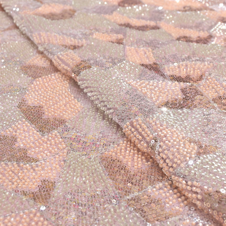 Beautiful Imported Net Cut Dana & Sequins Embroidery Fabric