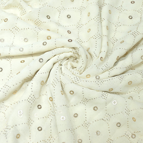 60gm Pure Georgette Mukaish Hand Work Fabrics