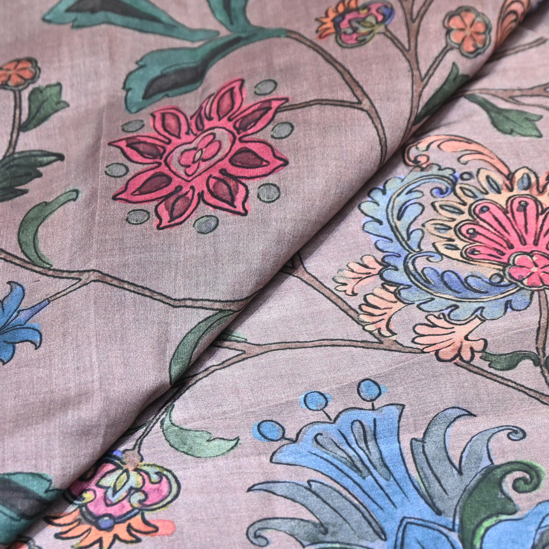 Multicolor Muslin Digital Print Fabric-KTP44-08