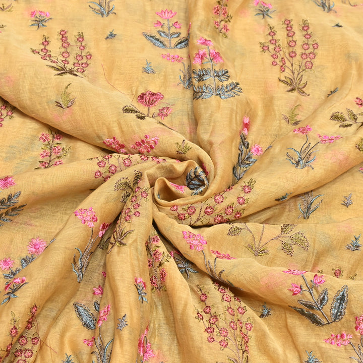 MAL CHANDERI THREAD EMBROIDERY FABRIC-SW2803- 01