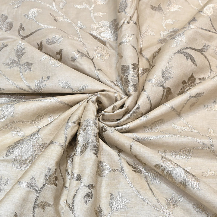 Pure Moonga Silk Zari Embroidery Fabric – Premium Designer Ethnic Fabric for Wedding & Festive Wear -MS3080-1