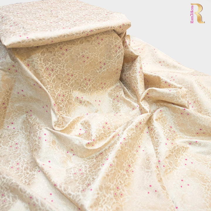 Ivory Silk Meena Zari Brocade | B-22-191