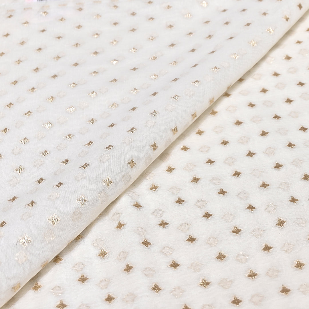 Banarasi Chanderi Gold Mat Zari Fabric – Premium Designer Ethnic Wear Fabric 000313-7