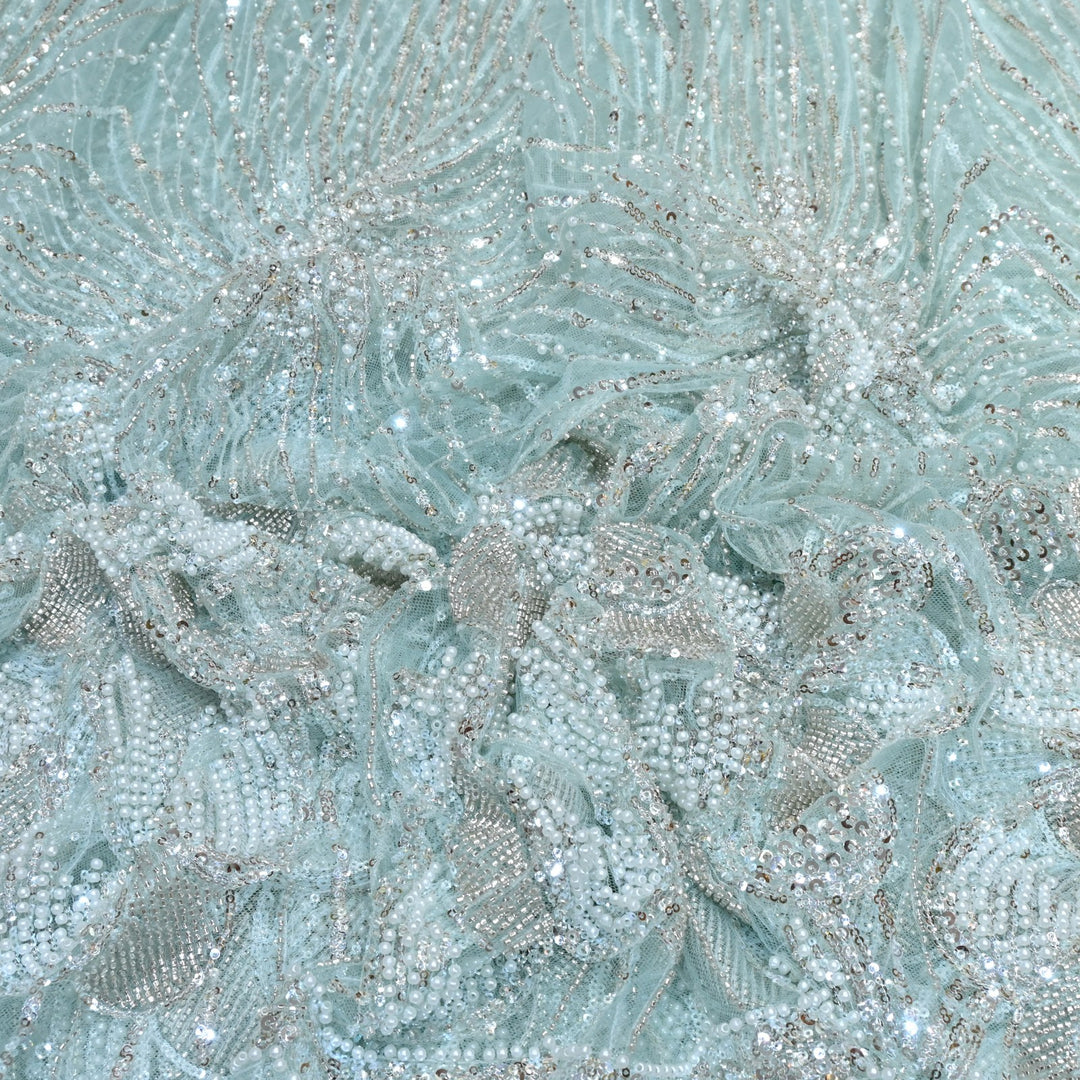 Beautiful Imported Net Cut Dana & Sequins Embroidery Fabric