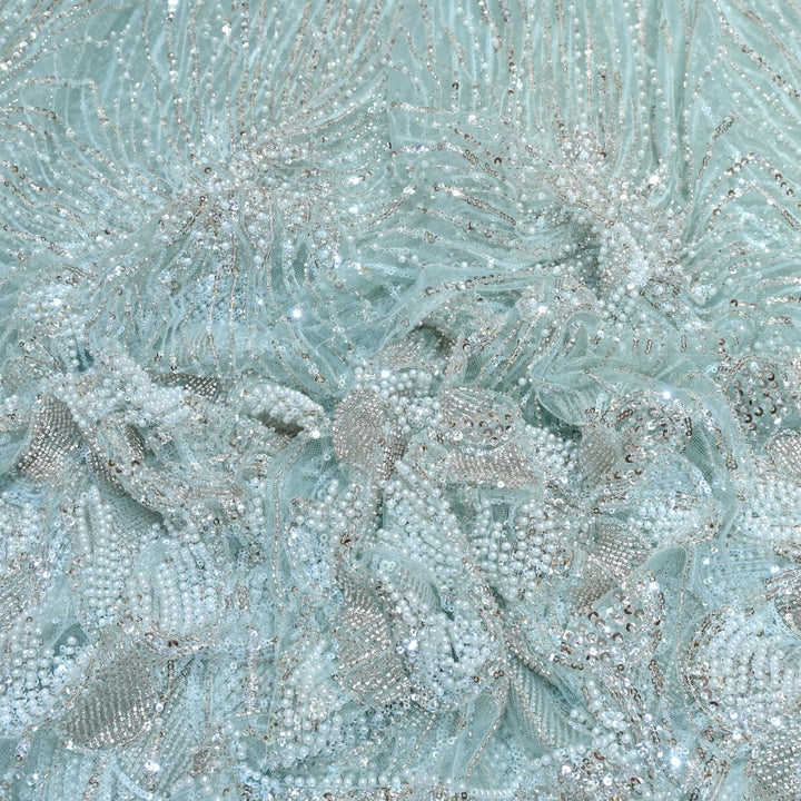 Beautiful Imported Net Cut Dana & Sequins Embroidery Fabric