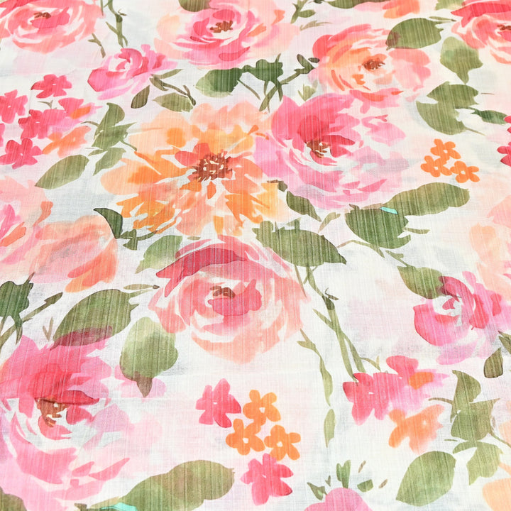 Multi Color Crush Muslin Digital Print Fabric – Soft Designer Muslin Print Fabric- COO145-9