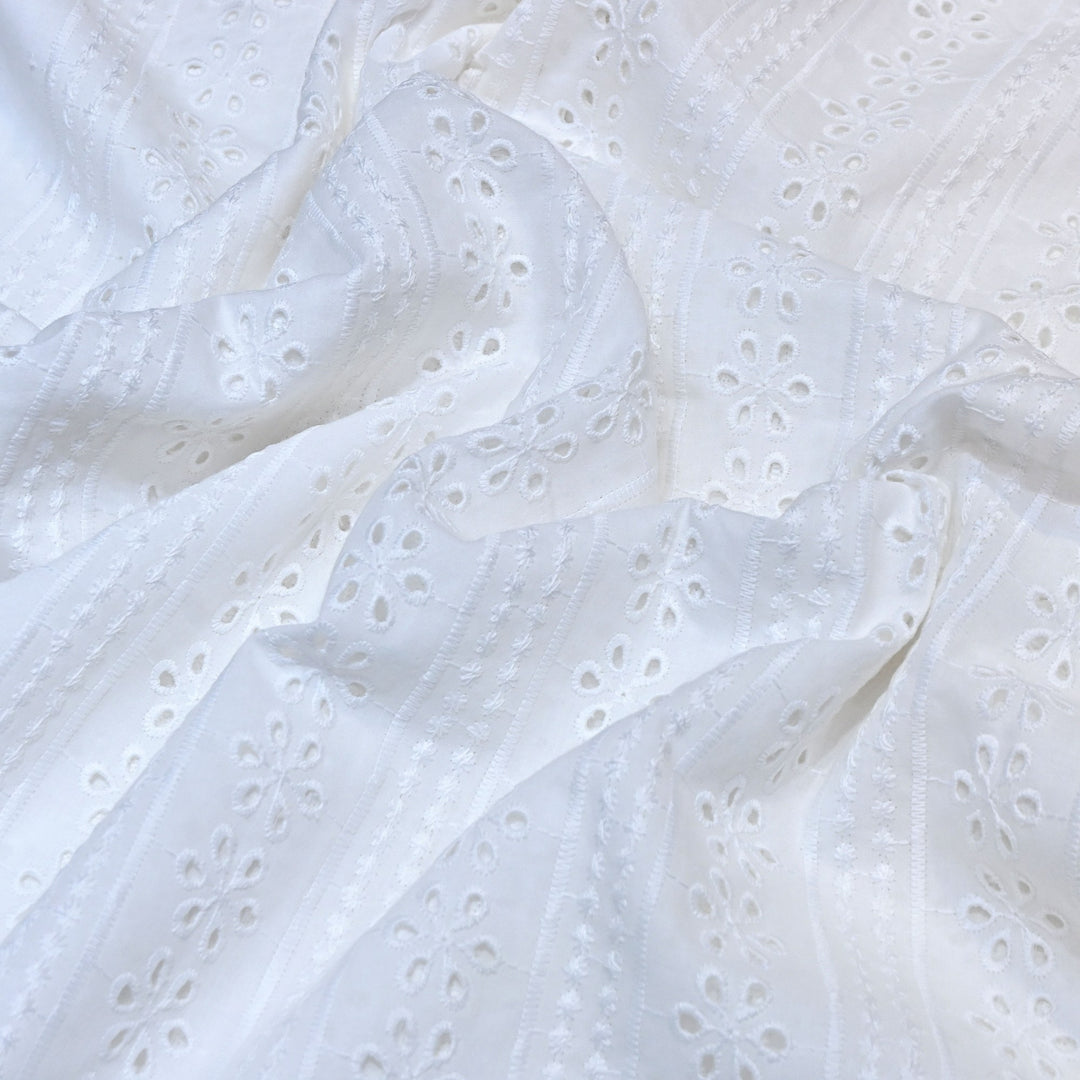 Cotton Chikankari Cutwork & Thread Embroidery Fabric – Elegant Summer Designer Fabric- MJ7156-1