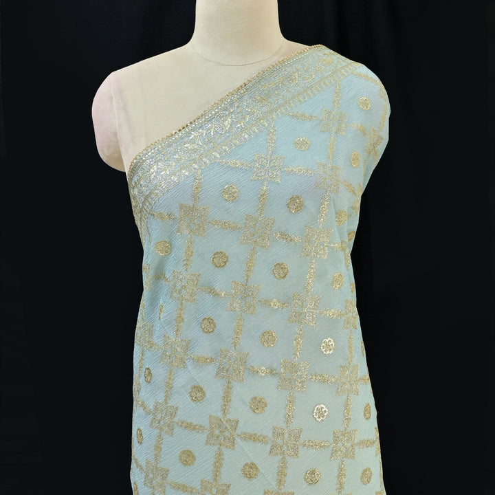 Fendi Tissue Zari Foil Embroidery Dupatta