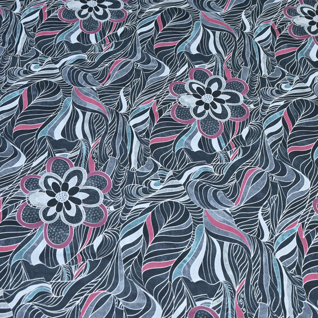 Eve Black Italian Lawn Print Fabric