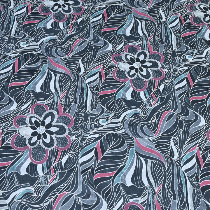 Eve Black Italian Lawn Print Fabric