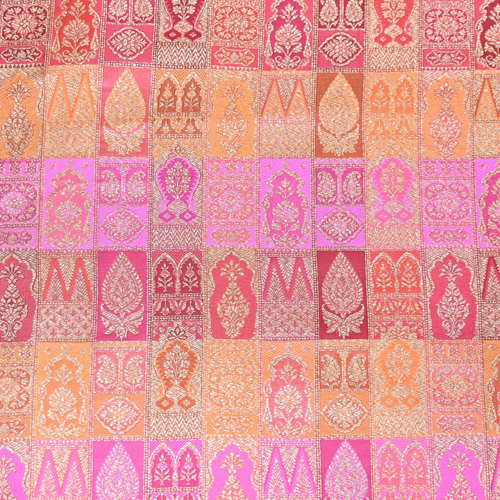 Multi Rangoli Brocade Fabric – Premium Zari Woven Designer Brocade Fabric 001006-A17
