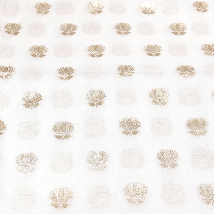 Banarasi Chanderi Gold Mat Zari Fabric – Premium Designer Ethnic Wear Fabric 000313-8