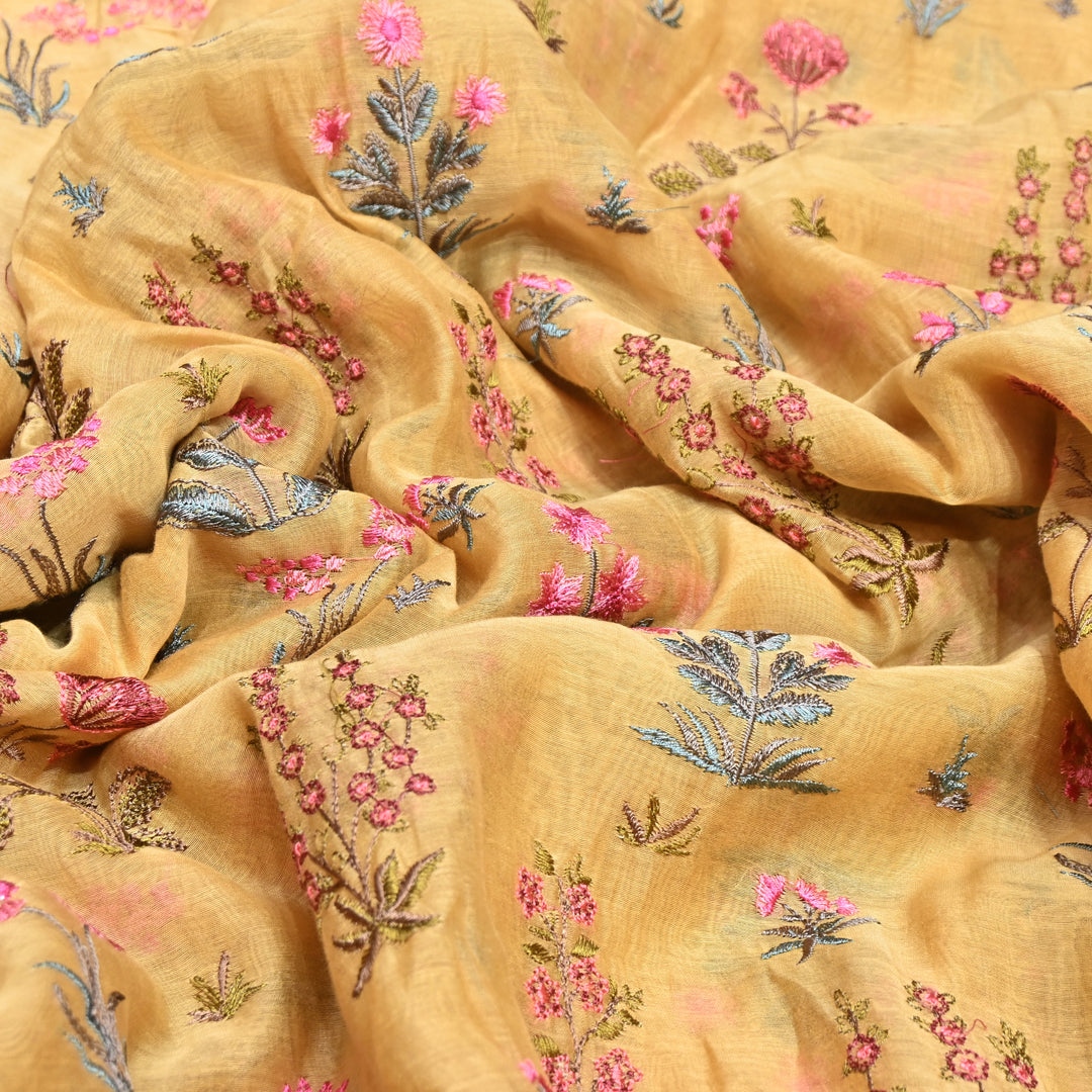 MAL CHANDERI THREAD EMBROIDERY FABRIC-SW2803- 01