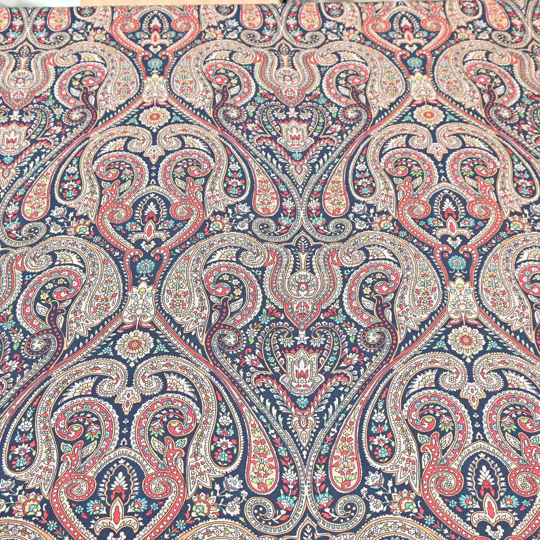 Ink Blue Omura Cotton Coral Mughal Art Print