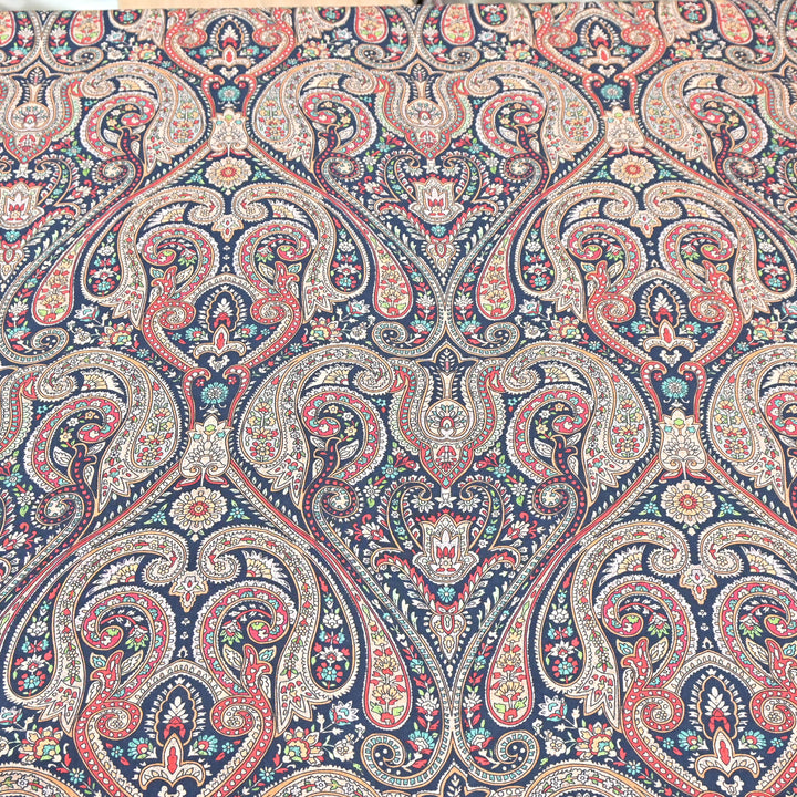 Ink Blue Omura Cotton Coral Mughal Art Print