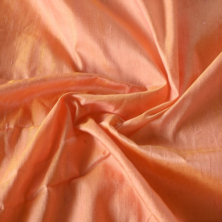 Dark Salmon Colour 100gm Pure Raw Silk Fabrics