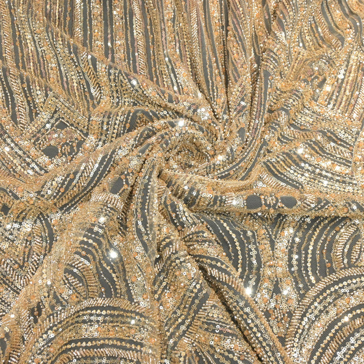 Imported Net Cutdana With Sequins Handwork Embroidery Fabrics