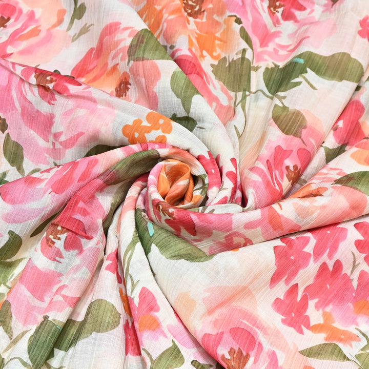 Multi Color Crush Muslin Digital Print Fabric – Soft Designer Muslin Print Fabric- COO145-9