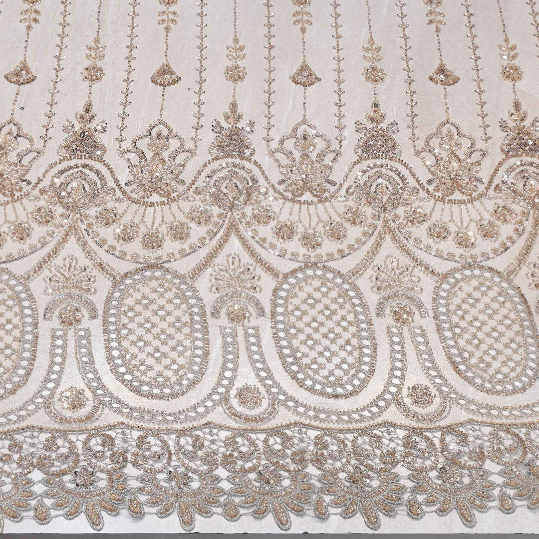 Premium Imported Heavy Beaded & Sequin Embroidery Net Fabric- 8828238-01