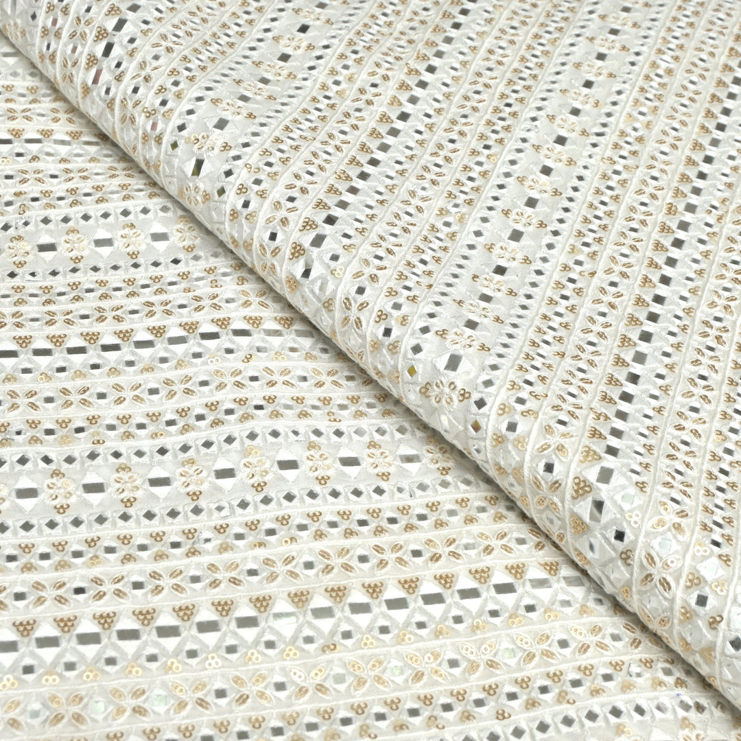 Viscose Georgette Mirror Sequins Embroidery Fabrics