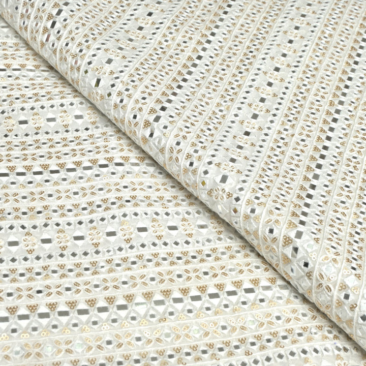 Viscose Georgette Mirror Sequins Embroidery Fabrics