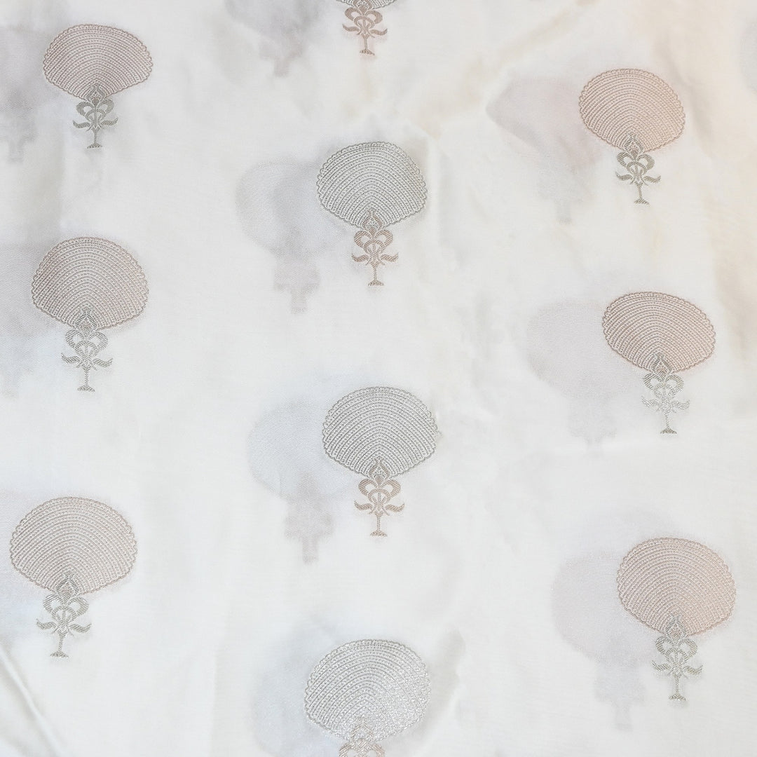 Satin Organza Zari Jacquard Fabric - AL3906-1