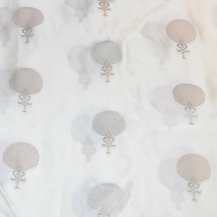 Satin Organza Zari Jacquard Fabric - AL3906-1