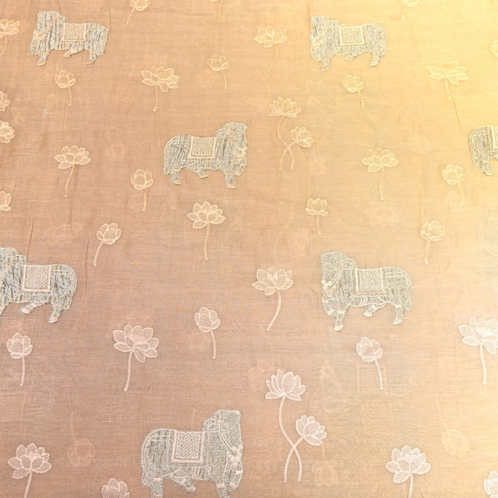 4D Shaded Mul Chanderi Embroidery Fabric-Designer Fabrics GP4049-2