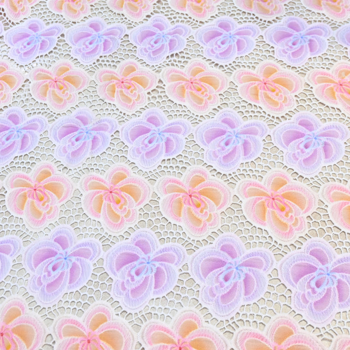 Imported Premium Crepe Cutwork Embroidery Fabric – Floral Designer Soft Crepe Material-TD0C84-3C