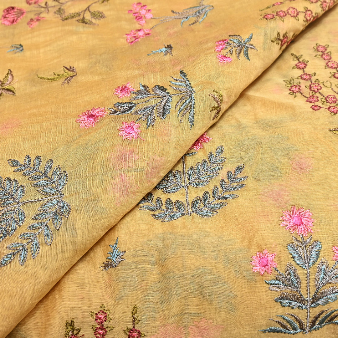 MAL CHANDERI THREAD EMBROIDERY FABRIC-SW2803- 01