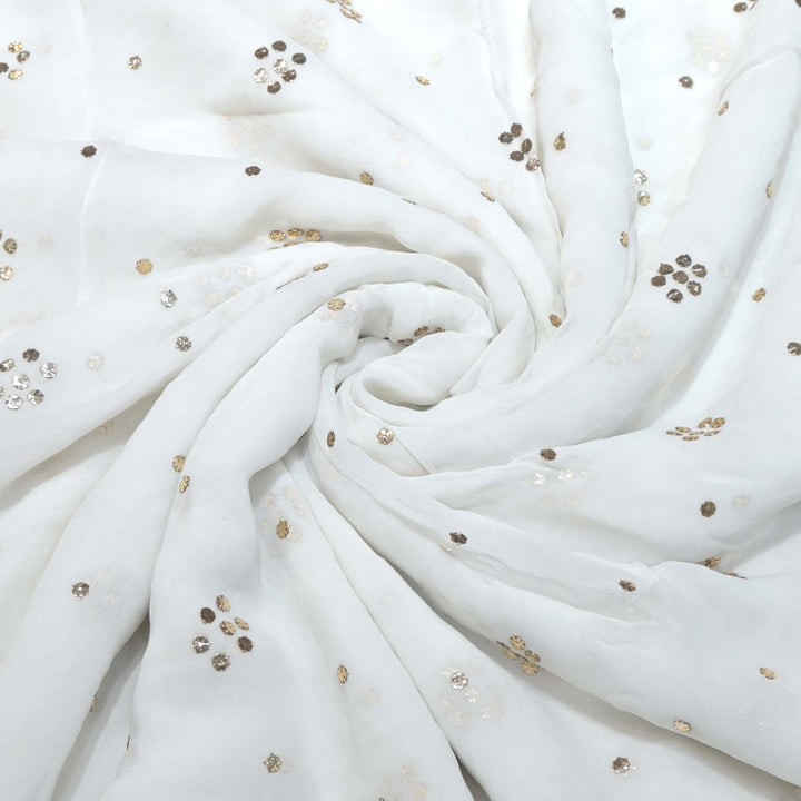 Viscose Georgette 8 Floral Tikki Mukaish Hand Work Fabrics