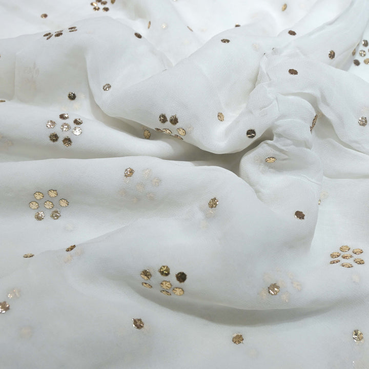Viscose Georgette 8 Floral Tikki Mukaish Hand Work Fabrics