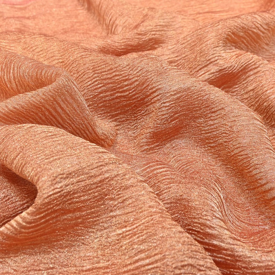 Whiskey Premium Designer Dyed Crush Tissue Fabric with Glossy Finish